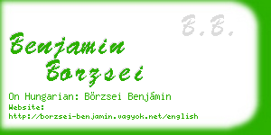 benjamin borzsei business card
